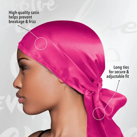 Foulard en Satin Cheveux bouclés, tressés, lissés Couleur Fushia