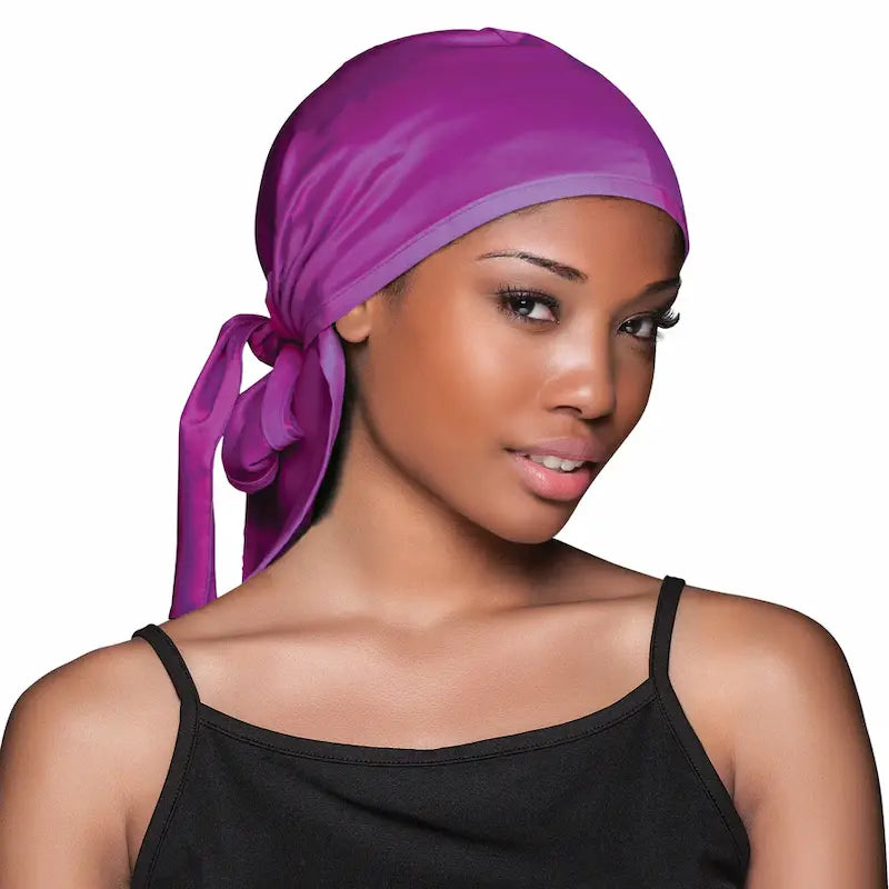 Foulard Satin Cheveux Violet Protecteur de frisottis Evolve