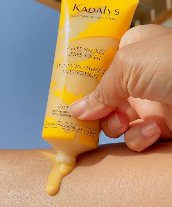 Soin hydratant après-soleil pailleté, apaisant pour tous types de peau - Kadalys