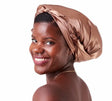 Grand foulard en satin de polyester pour attacher les cheveux la nuit dmensions 90*90   - Evashair