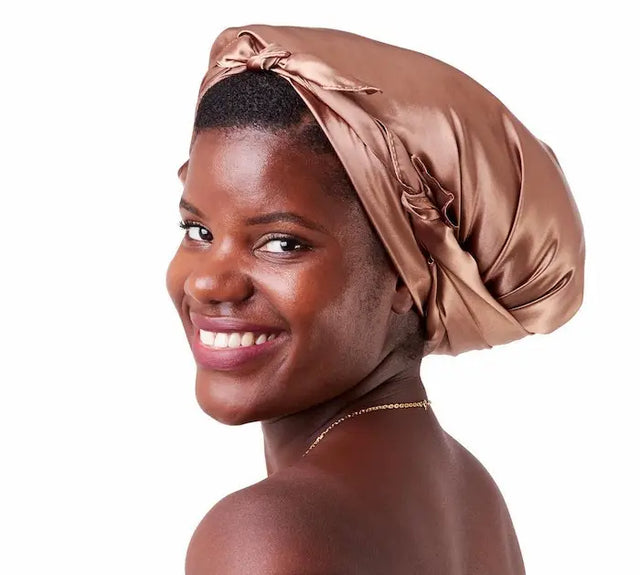 Grand foulard en satin de polyester pour attacher les cheveux la nuit dmensions 90*90   - Evashair