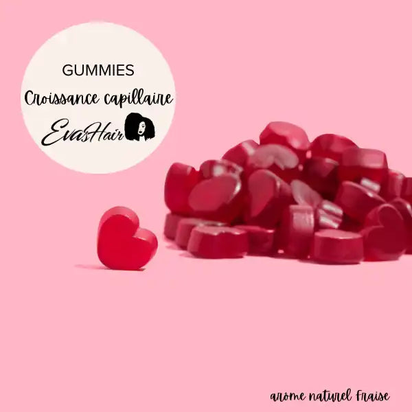Evashair Gummies Croissance capillaire Arôme fraise