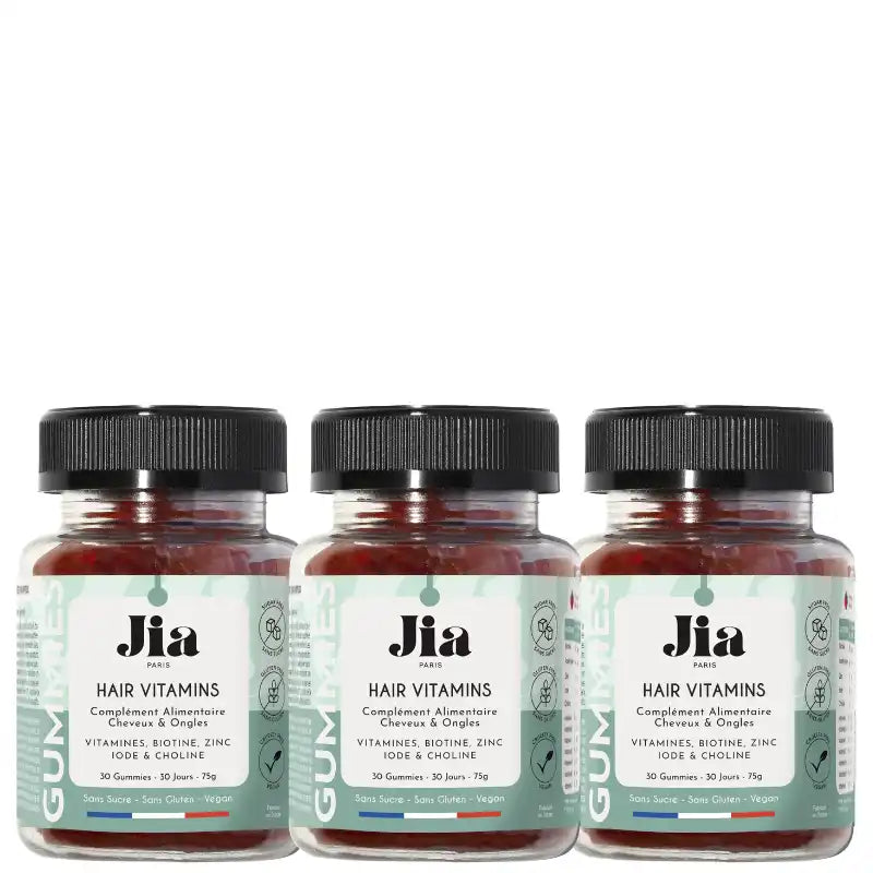Gummies Cure de 3 mois Pousse cheveux Ongle pour un meilleur Volume et freiner la chute saisonnière ou en début d'alopécie
