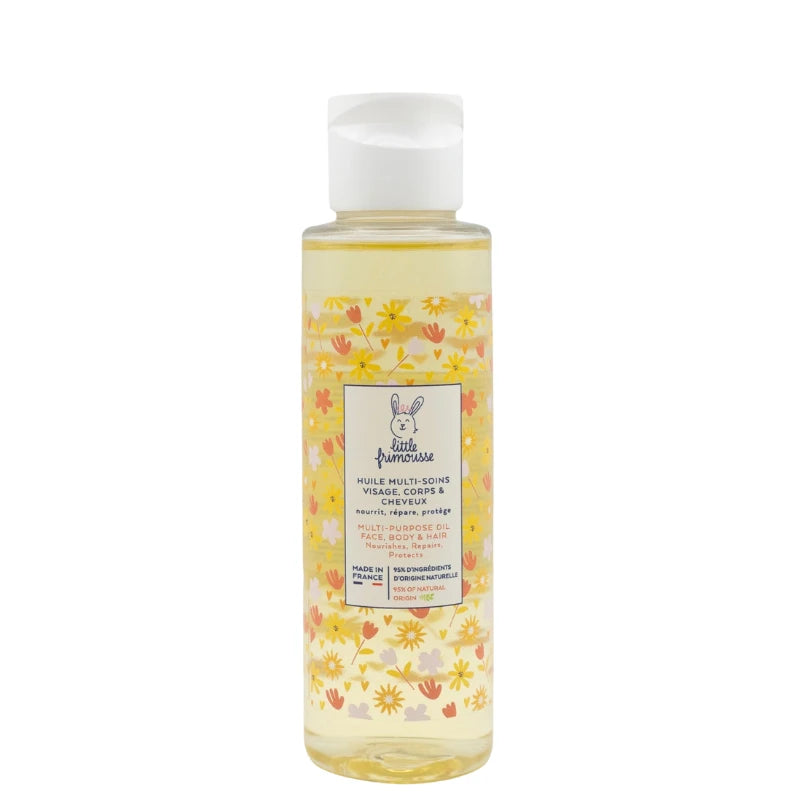 Huile multi-soins naturelle Little Frimousse pour bébé, visage, corps et cheveux, dès la naissance.