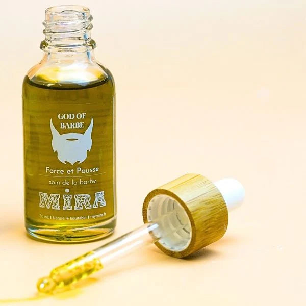 Huile Pousse Barbe naturelle aux huiles de Ricin et de Chanvre. Parfum frais