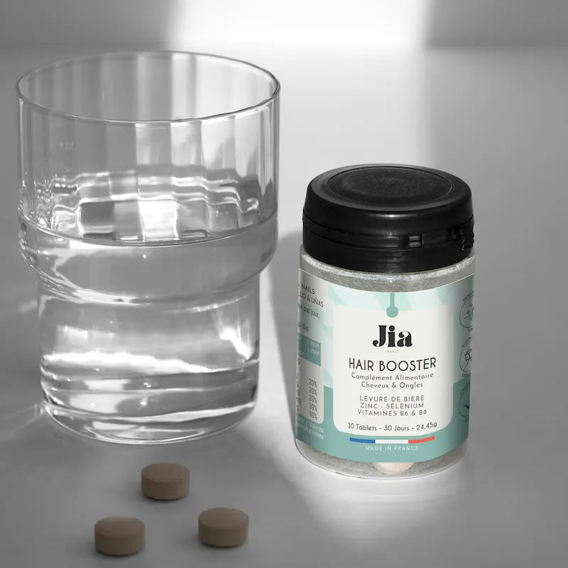 Complément alimentaire cheveux et ongles à la levure de bière, zinc et sélénium. Jia Paris Force & Pousse 30 comprimés.