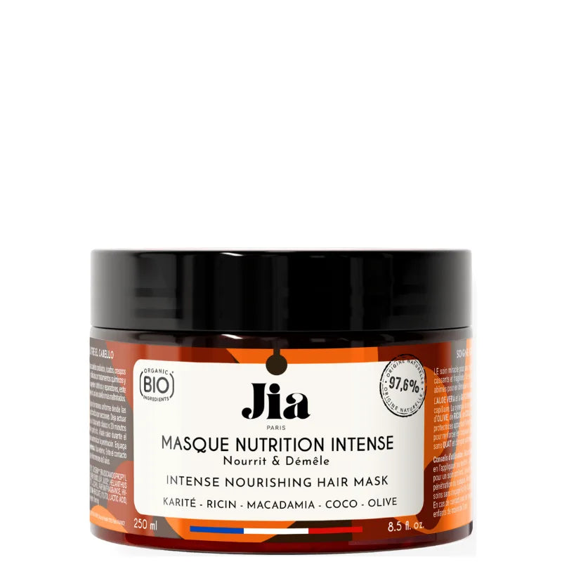 Masque cheveux bouclés, frisés crépus Nutrition intense Jia Paris For My Curls 97% d'ingrédients d'origine naturelle