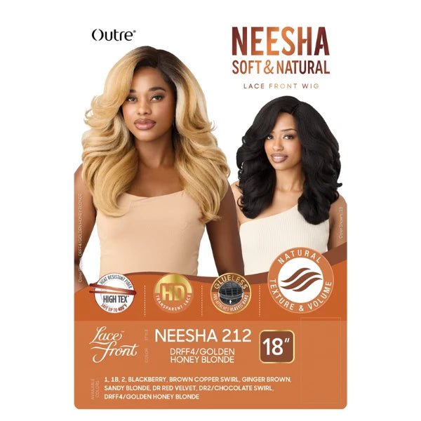 Perruque yaki blowout avec lace HD transparente mi-longue Neesha 212 Outré