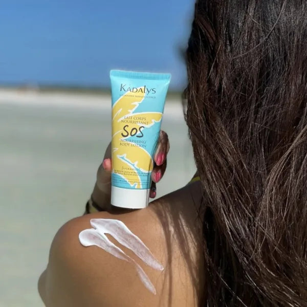 Lait corporel nourrissant Kadalys à la banane jaune pour les peaux sèches