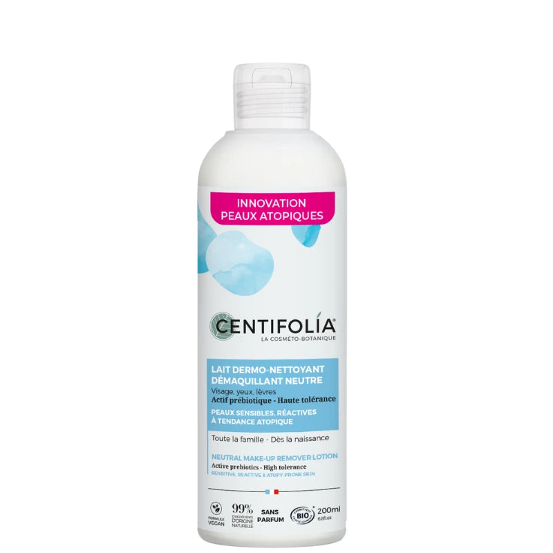Lait nettoyant neutre visage doux sans rinçage pour peaux sensibles réactives Cnetifolia