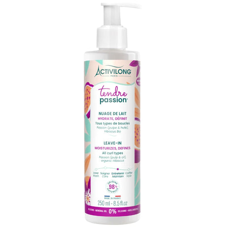 Lait capillaire sans rinçage à l'huile et pulpe de fruit de la Passion et Hibiscus BIO Activilong 250 ml