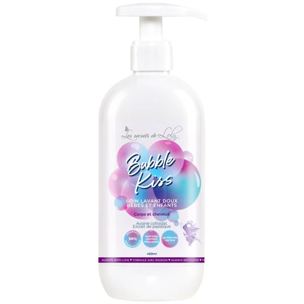 Soin lavant 2-en-1 Bébé Enfant Corps et Cheveux bouclés frisés crépus Les Secrets de Loly Bubble Kiss 400ml