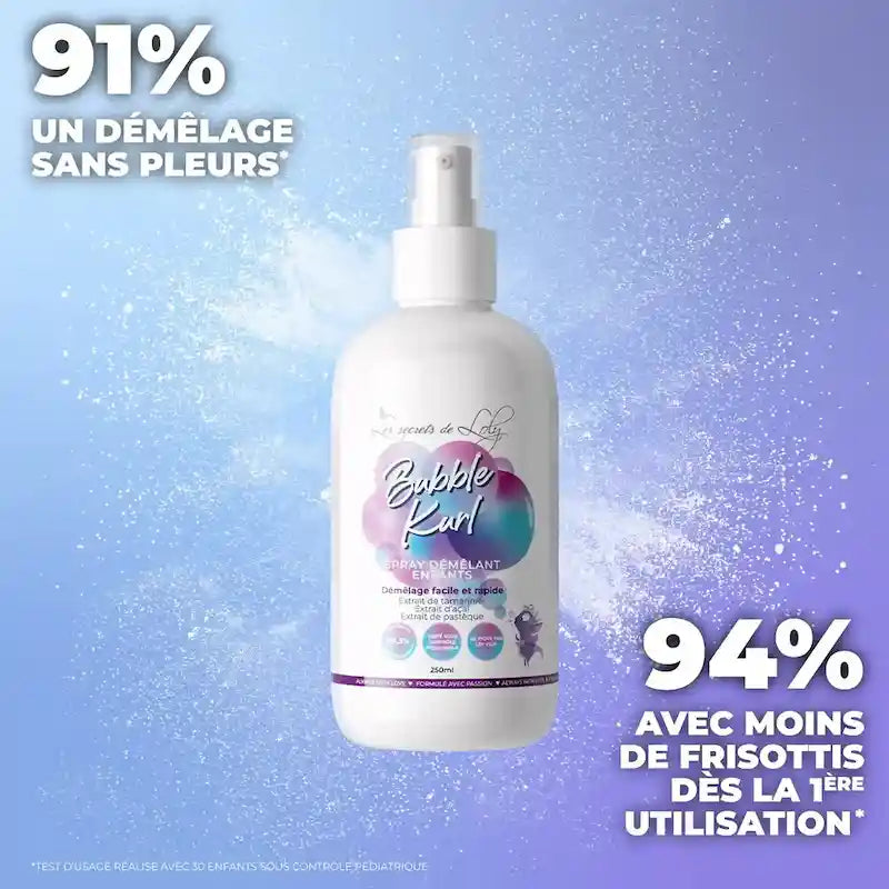 Spray démêlant Enfant Bébé dès la naissance Les Secrets de Loly Bubble Kurl 250ml