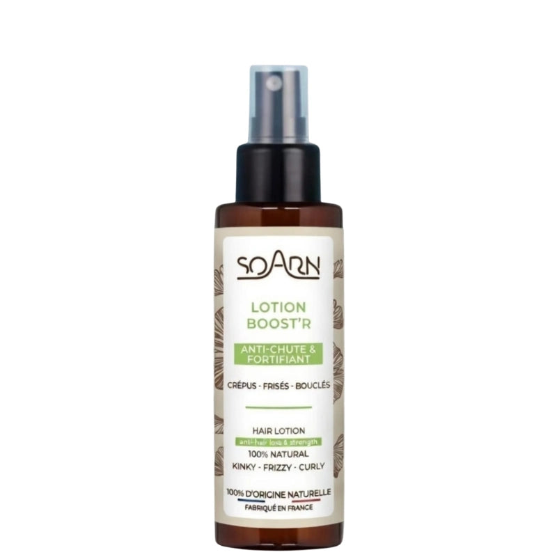 Soarn lotion Boost’r pour réactiver la pousse de vos cheveux tout en apportant une touche de fraicheur.