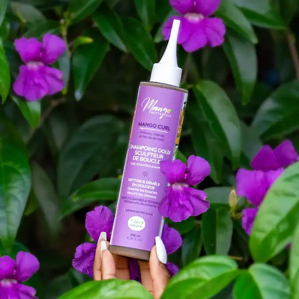 Shampoing doux hydratant 100% Naturel Mango Curl pour cheveux bouclés, frisés, crépus