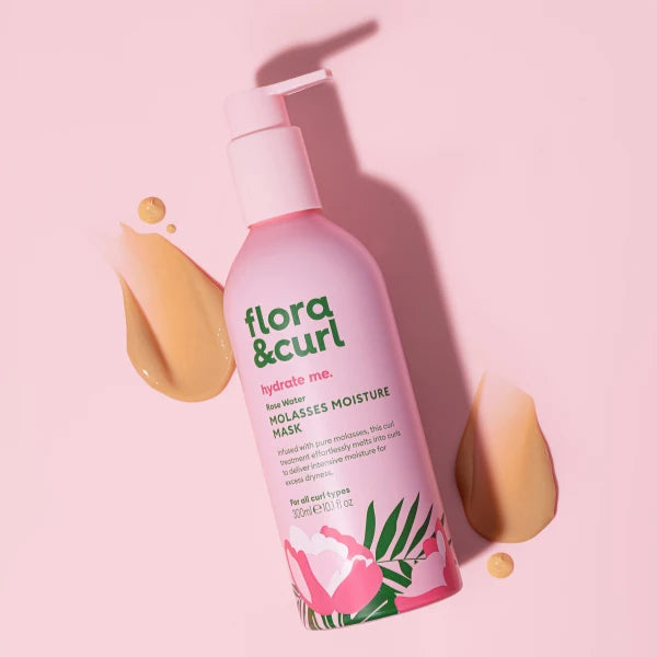 Masque hydratant Cheveux Bouclés Flora & Curl Rose Water & Honey Molasses Moisture Mask
