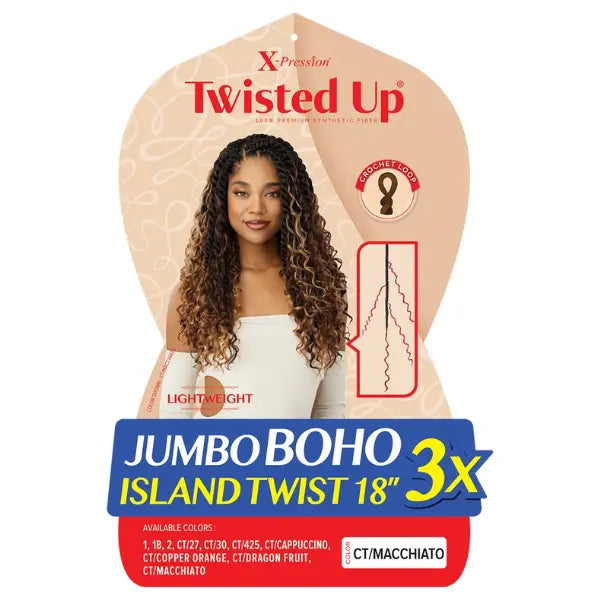 Mèches pour Crochets Braids Jumbo Island Twist 18" 3X - Outré