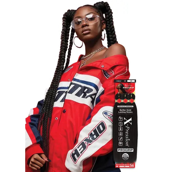 Mèches X-Pression pour Tresses Pre-Stretched ProGrip 56" 3X - Outré