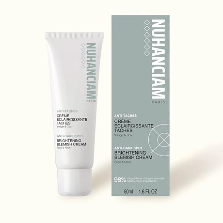 Crème éclaircissante visage Nuhanciam efficace sur taches après boutons, soleil, vieillissement. Pour tous types de peau.