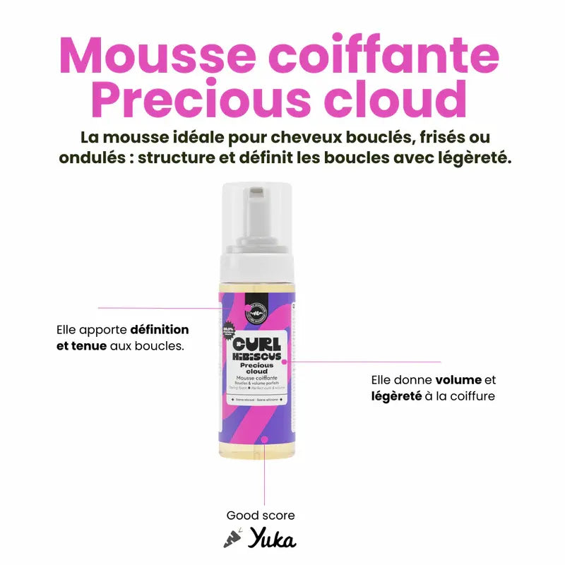 Mousse coiffante hydratante pour wash and go définition des boucles et volume naturel Curl Hibiscus