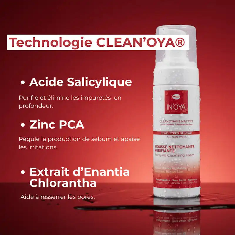 Mousse Nettoyante Visage avec Ingrédients Brevetés Clean'Oya IN'OYA