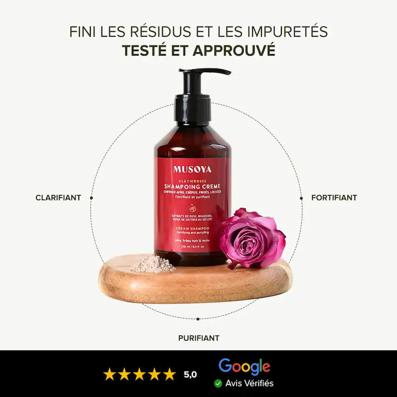 Shampoing clarifiant 93% naturel contre résidus sur cheveux locksés, crépus Avis