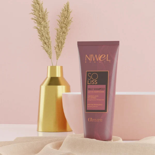 Lait de Shampoing Réparateur sans sulfate à la Kératine Fortifie et Comble les longueurs abîmés des Cheveux Défrisés ou Lissés