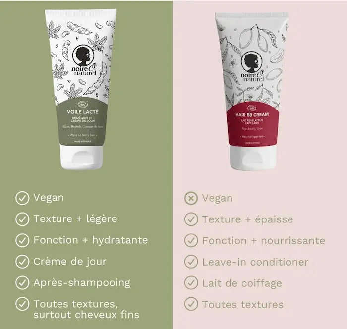 Soin Démêlant 2-en-1 Voile Lacté BIO - NoireÔnaturel