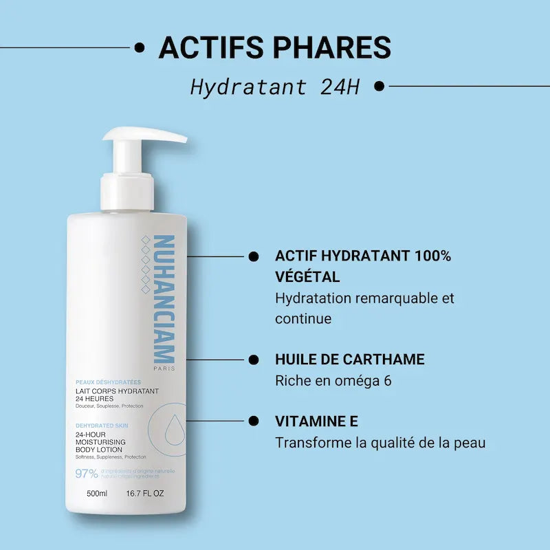 Hydrate et protège les peaux sèches pendant 24h