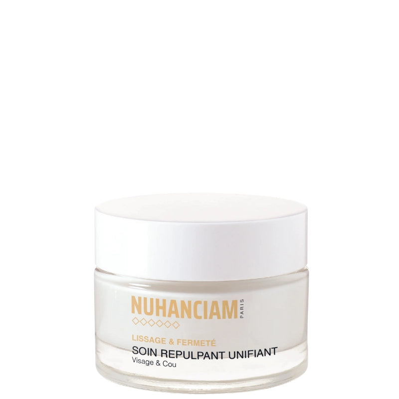 Nuhanciam - Soin Repulpant Unifiant Visage et Cou pour raviver l’éclat de la peau et lisser les premières rides d’expression.