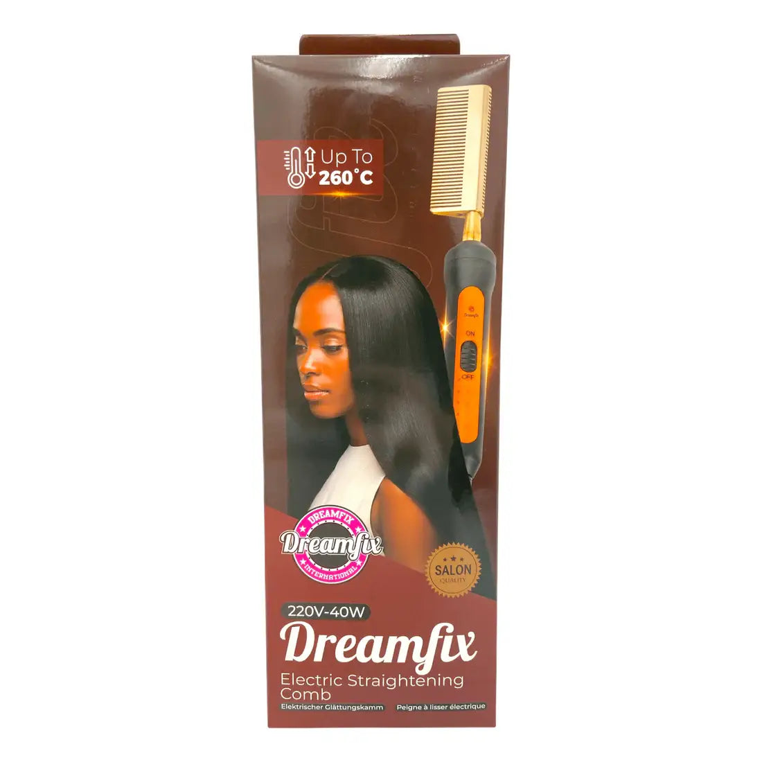 Peigne chauffant professionnel Dreamfix pour lisser les perruques et tissage