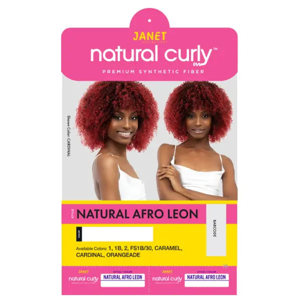 Perruque Afro Curly avec frange Burgundy Janet Collection Leon