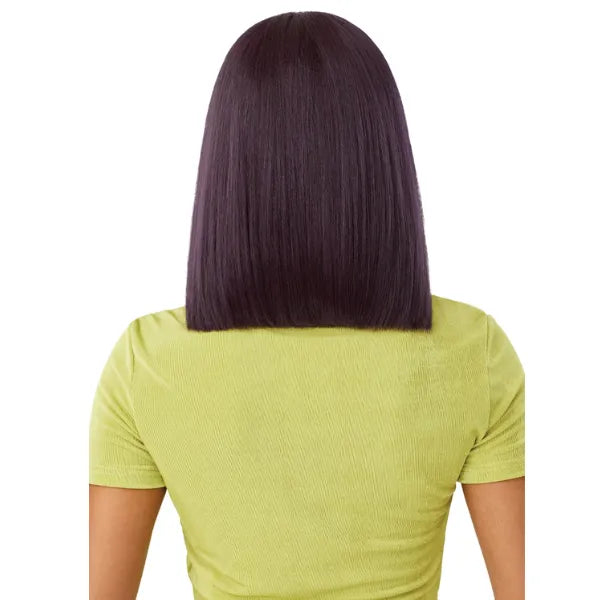 Perruque bob lace closure pre-cut 6X5 en semi-naturels Outre Yaki straight bob 14 pouces