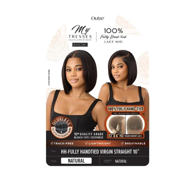 Perruque naturelle carré lisse HH-Virgin Hair 10" - Outré