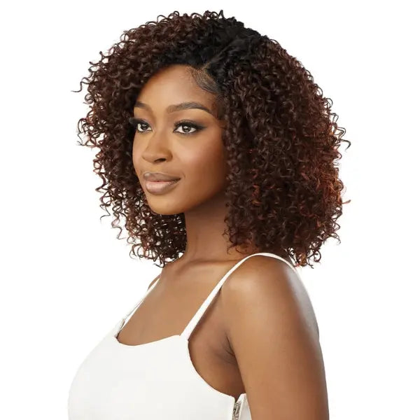 Perruque Chocolat Curly Lace Front HD Nessa Outre Ginger Brown