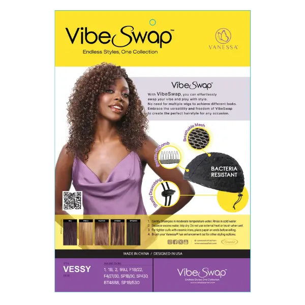 Perruque Curly Frisée Vessy Vibe Swipe - Vanessa