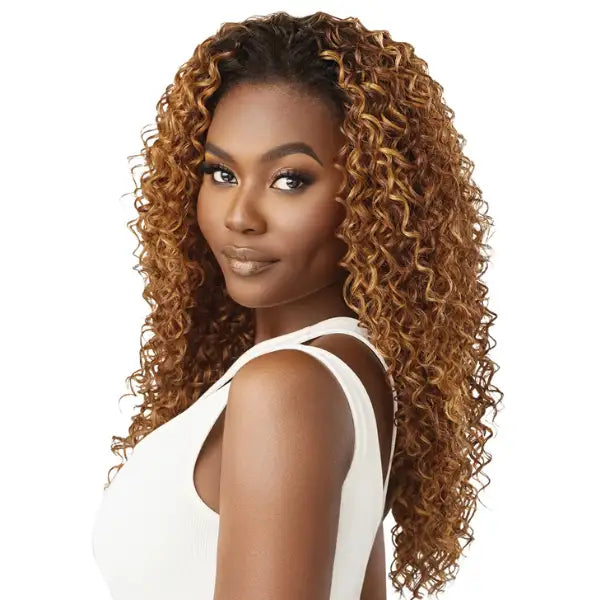 Perruque curly bouclée demi-tête Caramel Outre Quick weave Natasha