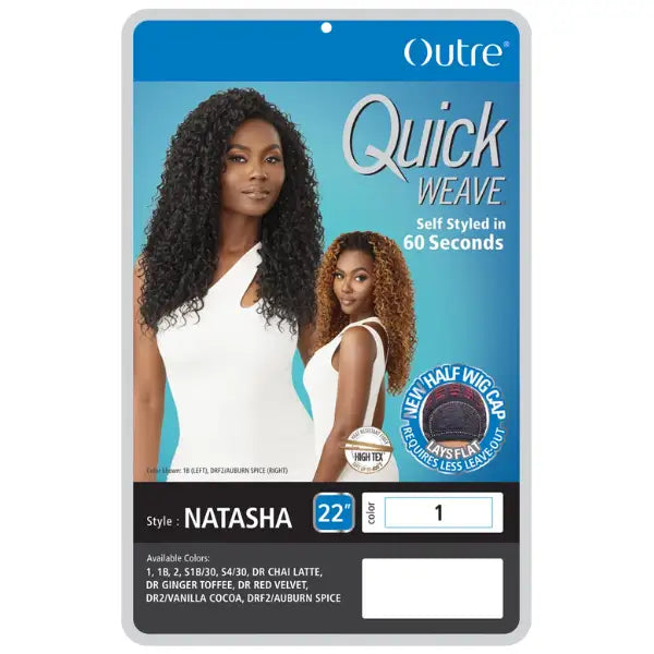 Perruque Curly bouclée Demi-tête Outre Quick Weave Natasha