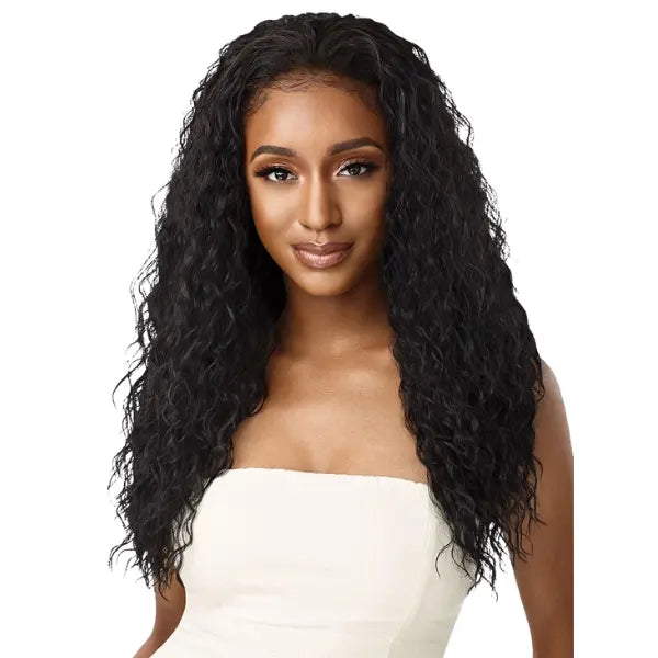 Perruque Demi-Tête Bouclée Beach Curl -couleur noire Outré