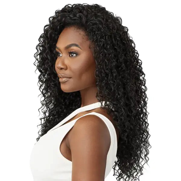 Perruque demi-tête noir curly bouclée Outre quick weave Natasha