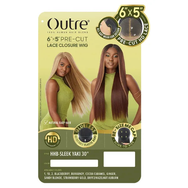 Perruque Lace Closure Pre-cut 6X5 Sleek Yaki 30" - Outré