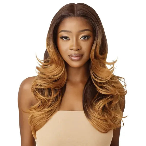 Perruque Lace Front HD wavy ondulée caramel Outre Brenae