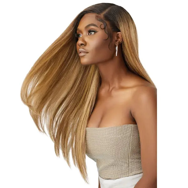 Perruque Lace Front HD Soft avec baby hair Honey Blonde Outre Melted Hairline Swirl 101