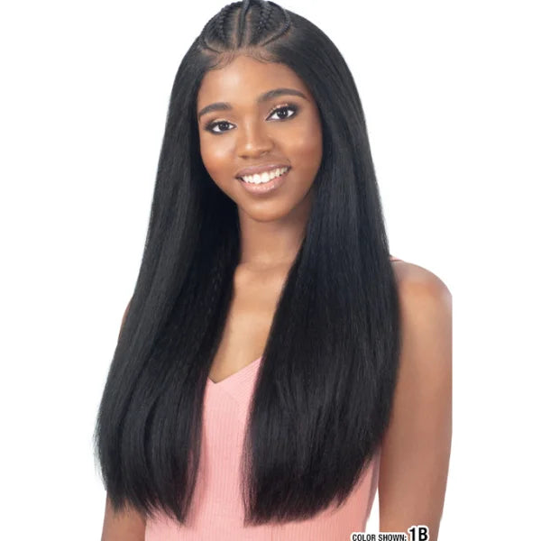 Perruque Lace Front Straight Yaki Noir 13X6 Model Model Chaylyn