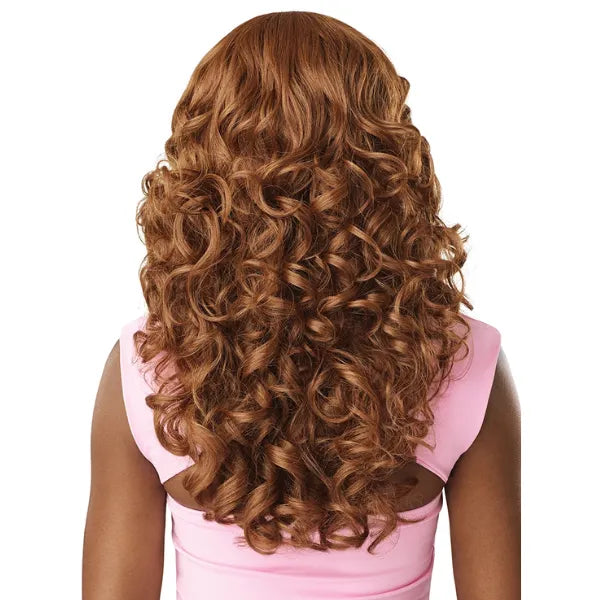 Perruque lace hd avec baby hair curly couleur ginger brown Outre Y-part 204