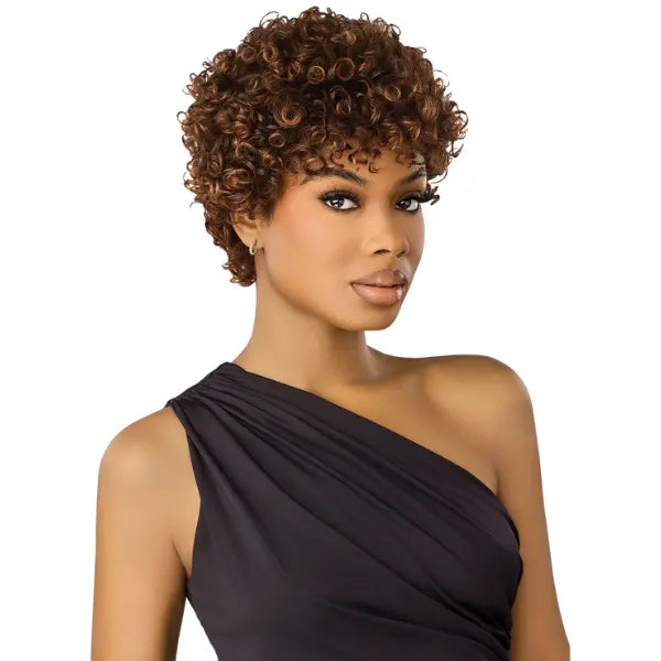 Perruque pixie cut bouclée curly courte en cheveux 100% naturels Outré modèle Odinea