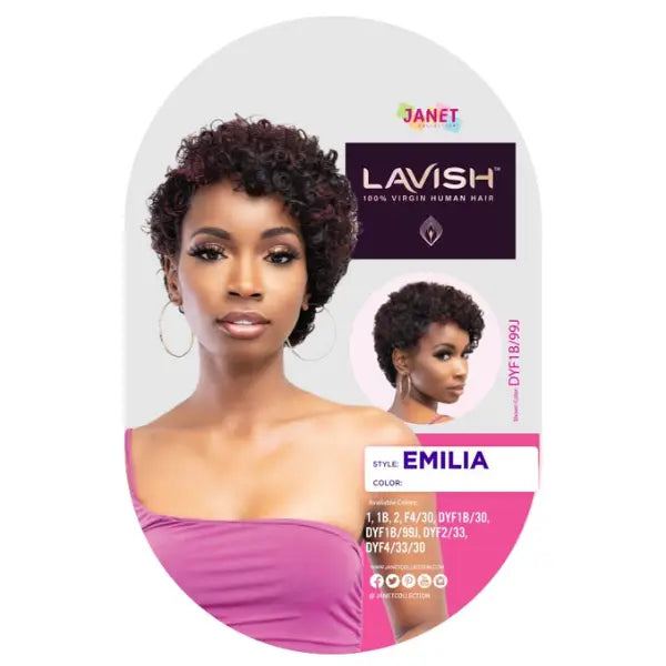 Perruque pixie cut curly courte Janet Collection Emilia