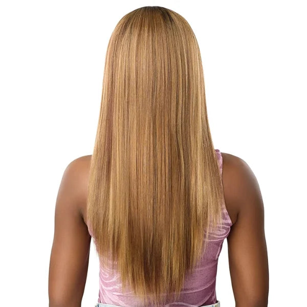Perruque lisse straight blonde HD lace avec baby hair longue Outre Y-part 202