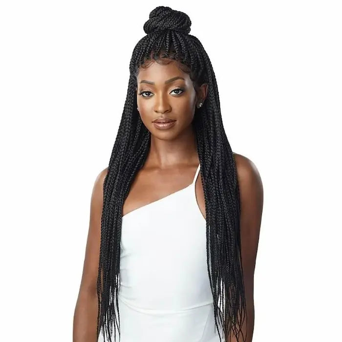 Perruque Tressée avec des nattes Lace Frontal Wig en Noir (1B) - Knotless Square Part Braids - Outré
