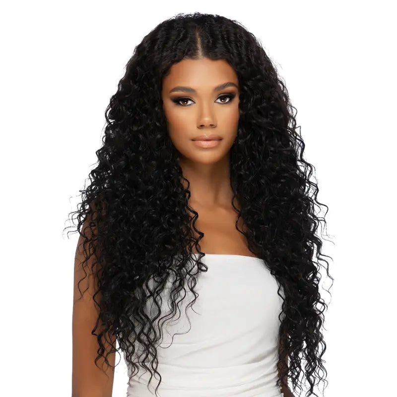 Perruque U-Part bouclée et curly semi-naturelle longue et noire Vivica Fox Ain